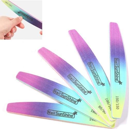 Nail File Colorful Gradient Cushioning Nail File Pedicure Tool Nail Art Polishing Tools Professional Finger Nail Care Nail Brush