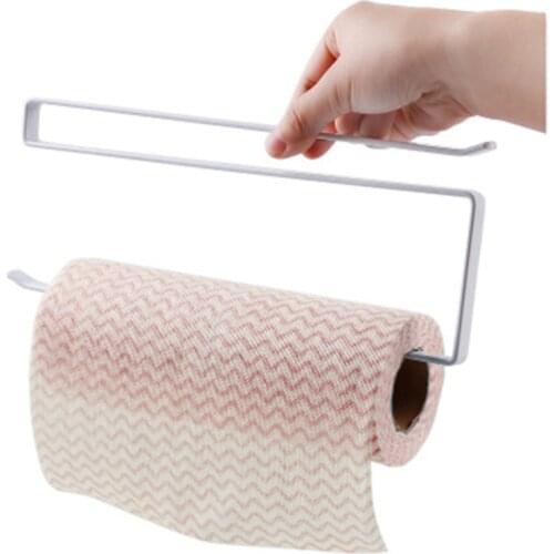Bathroom Hanging Racks Kitchen Paper Towel Storage Rack Japanese Style Cabinets Door Napkin Holder Free Punch Roll Paper Shelf