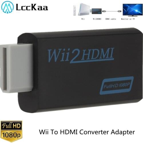 Full HD 1080P Wii to HDMI-compatible Converter Adapter Wii2HDMI-compatible Converter 3.5mm Audio for PC HDTV Monitor Display