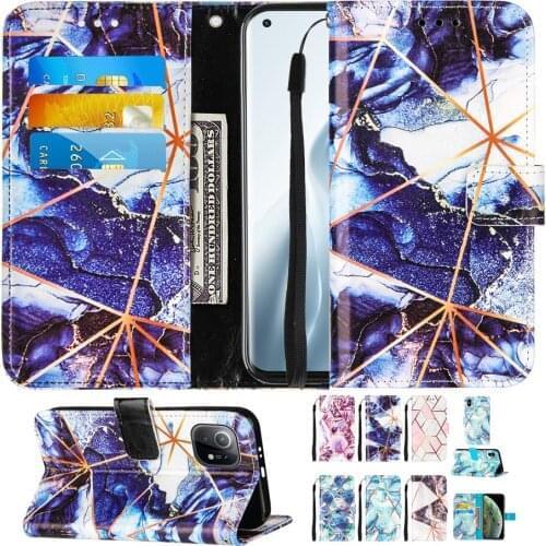 Kickstand Luxury PU Leather Wallet Case For Samsung Galaxy A11 M11 A12 A20 A21S A30 A31 A32 Card Slots Marble Flip Folio Cover