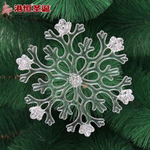 Christmas 8cm ~ 15cm transparent Sequin flake acrylic plastic snowflake decorations