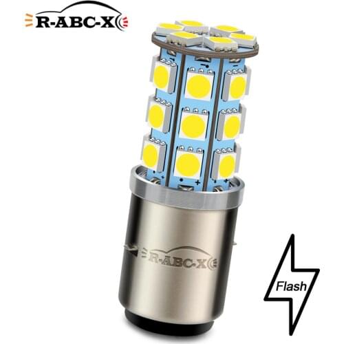 RUIANDSION 1Pcs BA20D H6 H6M P15D-25-1 12V 6V 6000K Strobe Flash Motorcycle Headlight Moped LED Fog Lamp Scooter Bulb 5050SMD