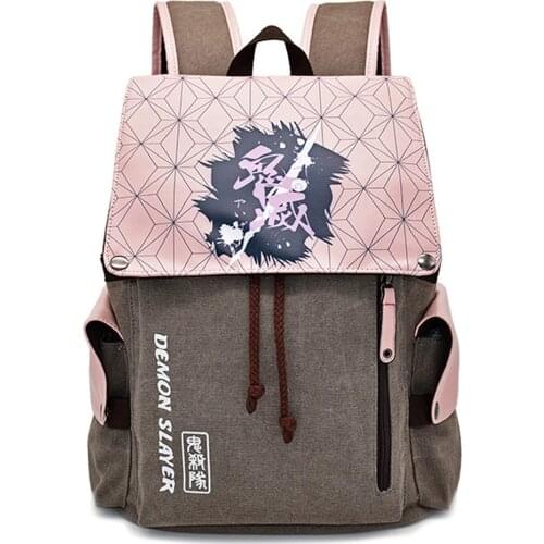 Anime Demon Slayer Backpack Kimetsu No Yaiba Shoulder Bags Tanjirou Kamado School Bag Book Bag