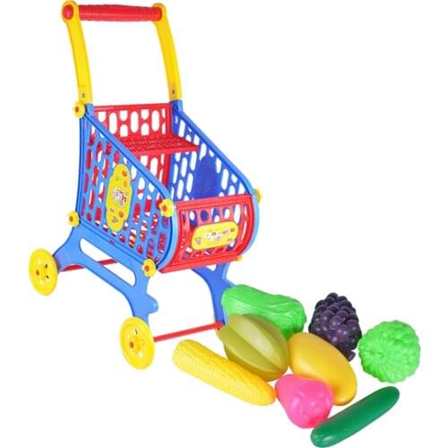 Assembled Supermarket Shopping Trolley with Baby Doll Play Set