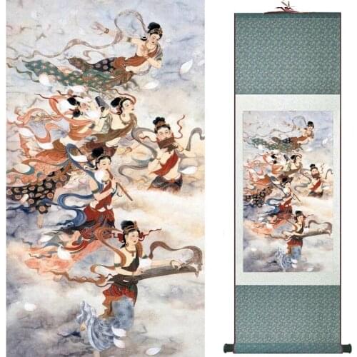 Traditional Chinese art painting Silk scroll painting Chinese wash painting19082227