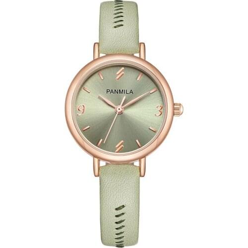 Womens Watch Ins Wind Korean Style Simple Temperament Small Belt Green Watch Female