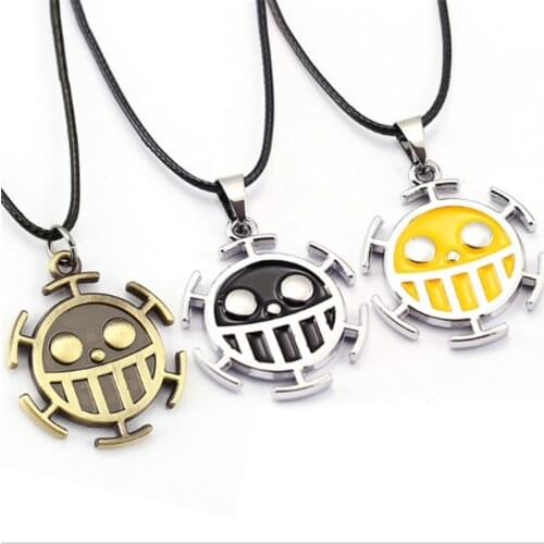 Cartoon Anime Necklace For Women Trafalgar Law Logo Bronze Pendant Pendant Cosplay Men Jewelry Collares Gift