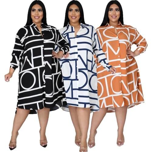 Women Loose Shirt Dress Long Sleeves Button Up Casual Fashion Female Plus Size African Spring Elegant Office Ladies Classy Robes