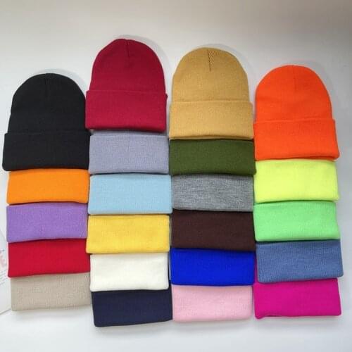 Unisex Winter Hats Solid Warm Soft Knitted Hats Girl Autumn Acrylic Hip Hop Caps Womens Skullies Beanies For Women Dropshipping