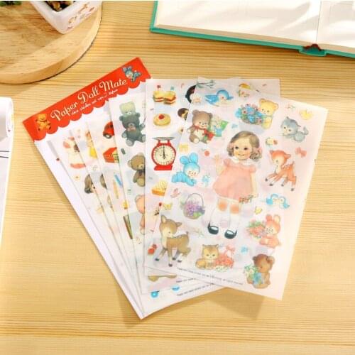 1set BZNVN South Korea, Europe and the United States and the United States doll doll cartoon diary stickers stickers