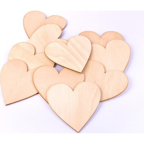 10pcs 10cm 4" Big Size Wood Heart Unfinished Wooden Heart Cutout Shape Wooden Hearts for DIY Art