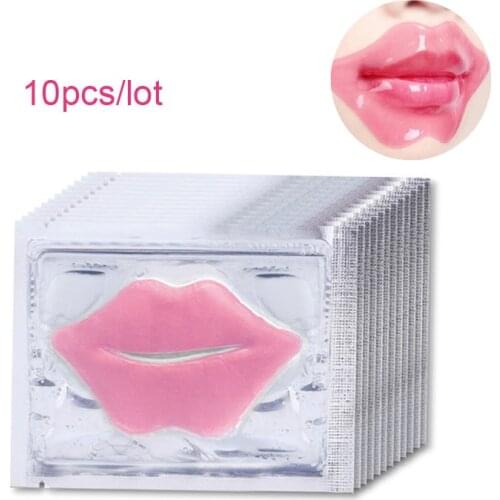 Beauty Super Lip Plumper Pink Crystal Collagen Lip Mask Patches Moisture Essence Wrinkle Ance korean Cosmetics Skin Care 10Pcs