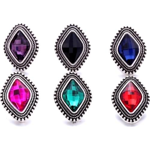 10Pcs/lot High Quality Snap Jewelry Mixed Rhinestone Flowers 18mm Snap Buttons lots Fit 18mm Snap Bracelet Silver Bangle