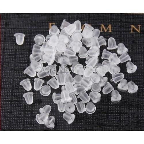 100pcs / lot fashion simple earrings jewelry accessories bullet plastic ear plugging blocked, earring back, diy