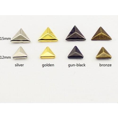 100pcs 2 Sizes Claws Rriangle Rivets Leather Craft 4 Colors Punk Spikes For Clothes DIY Accessory Decorative Tire Studs