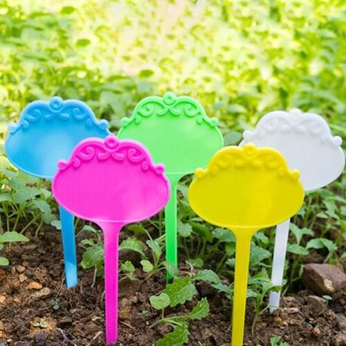 20 pieces of plant label flower type plastic nursery garden plant label flower thick label label tag garden decoration ornaments