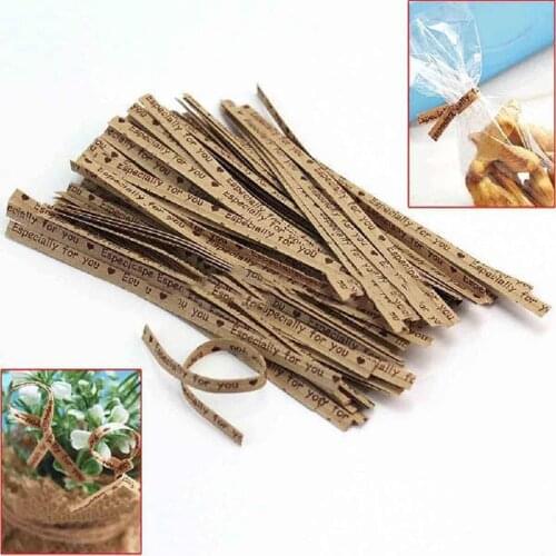 200 Pcs Gift Packing Tie Wrapping Especially Twist Ties Party Wedding Bakery Cookie Candy Bag Letters Pattern Ties