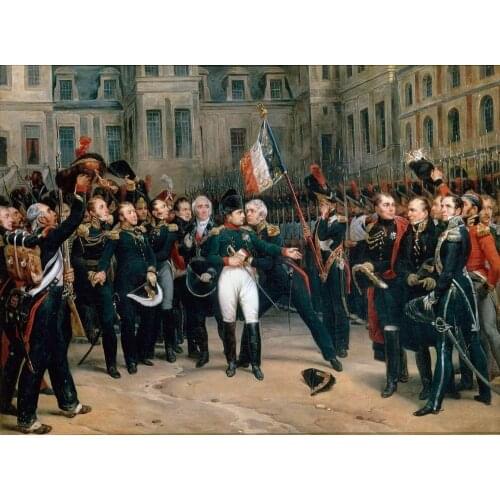 32 INCHES -TOP painting # French king Emperor Napoleon Bonaparte Napoleons farewell to his Imperial Guard painting--good