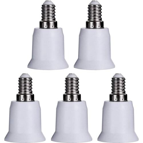 5pcs E14 To E27 Base Screw Light Lamp Bulb Holder Adapter Socket Converter LED Lamp Base Holder Converters For Home Lighting