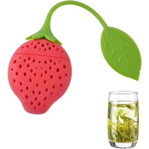 500pcs Silicone Strawberry tea infuser Loose Tea Leaf Strainer Herbal Spice Infuser Filter Tools strainer for tea bag lin4999