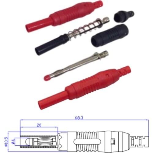 6PCS With nsulated Telescopic Sheath 4mm Banana Plug Welding DIY Connector Used for Connection Multimeter Instrumentation High C