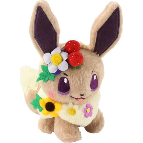22cm Anime Pokemon Pikachu Eievuis Easter Eevee Plush Toys Soft Stuffed Animals Cartoon Doll Birthday Gifts For Children
