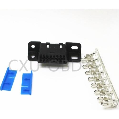 Free Shipping 10pcs/lot 16pin obd2 Connector OBD2 OBD 2 16Pin Female Angle Connector OBD Female Wire Sockets Connector