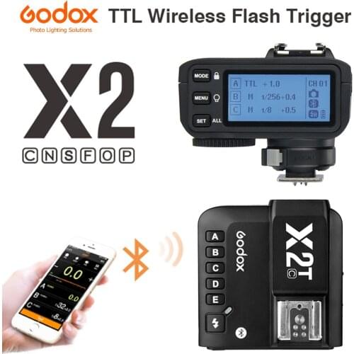 Godox X2T-C X2T-N X2T-S X2T-F X2T-O X2T-P TTL Wireless Flash Trigger for Canon Nikon Sony Camera Bluetooth Connection HSS