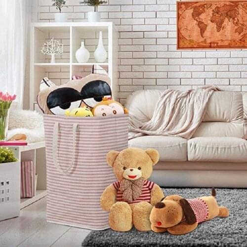 72L Large Standup Waterproof Cotton Linen Laundry Storage Bag 40*30*60cm Home Folding Organizer Box Baskets