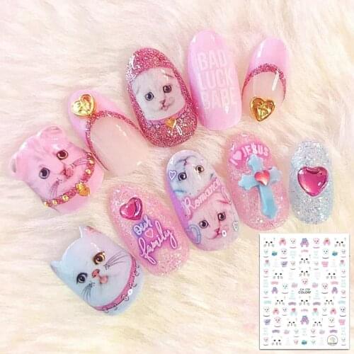 CA-170-228-225-5-223 CATS 3d nail art stickers decal template diy nail tool decorations