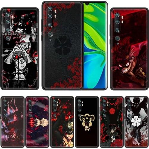 For Xiaomi Mi Poco X3 NFC 10T Pro 9T M3 Note 10 Lite Phone Case F3 11 F1 CC9 A2 9 Black Soft Back Cover Anime Black Clover ASTA