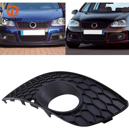 POSSBAY Black Front Lower Side Bumper Fog Light Grille Left Side For VW Golf MK5 GTI 2004-2009 New Racing Car Grille Grill Vent