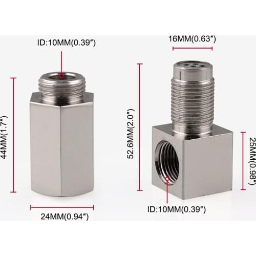 Oxygen sensor o2 02 header bung pipe spacer 18mm extension 90 degrees