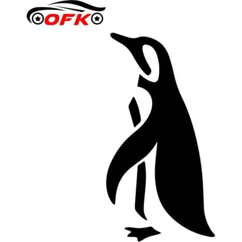 OFK Lovely Penguin Cartoon Stickers Decor Body Of Vinyl Decal Black/Silver 16.3CM*8.5CM