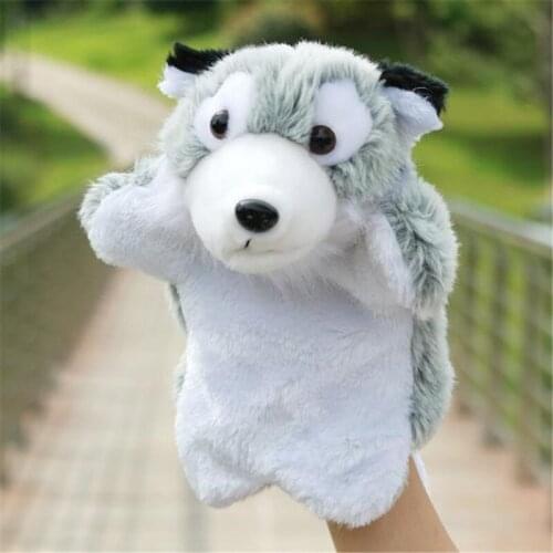 Baby Plush Hand Puppets Toy Cute Animals Big Wolf Shape Soft Hand Puppet Baby Kids Animals Funny Dolls Toys