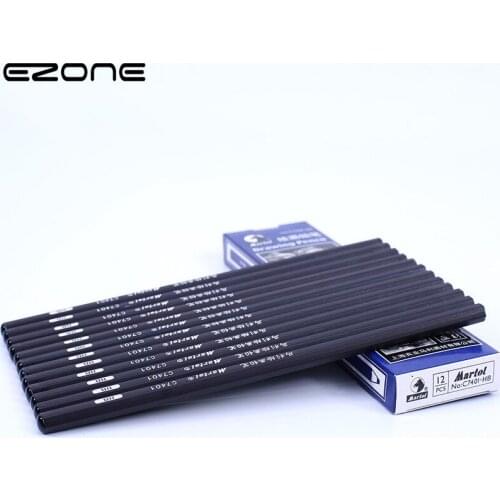 EZONE 12pcs/box Sketch Charcoal Pen Black Drawing 2B 4B Pencil Art Examination Special-purpose HB Pencil School Supplies