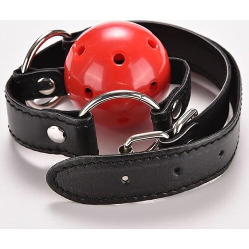 PU Leather Band Ball Mouth Gag Oral Fixation mouth stuffed Adult Games For Couples Flirting Sex Products Toys