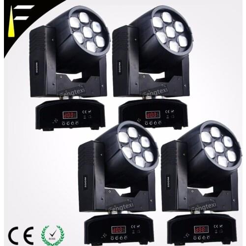Theater/Show 7x12w Moving Head Zoom Equipment RGBW Wash Stage Moving Head 60 Degree Beam Angle For Disco/Dance/Halloween