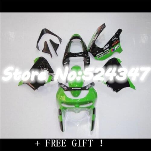 B Body For KAWASAKI NINJA ZX-9R ZX9R 98-99 ZX 9R Green black 9 R ZX9 R 98 99 1998 1999 Fairing+Glossy green blk