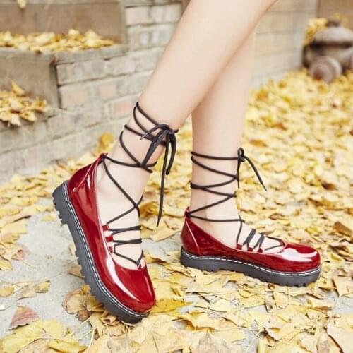 Japanese Academy Style Harajuku Gothic Lolita Round Cos Leather Shoes Student Vintage Lolita Shoes