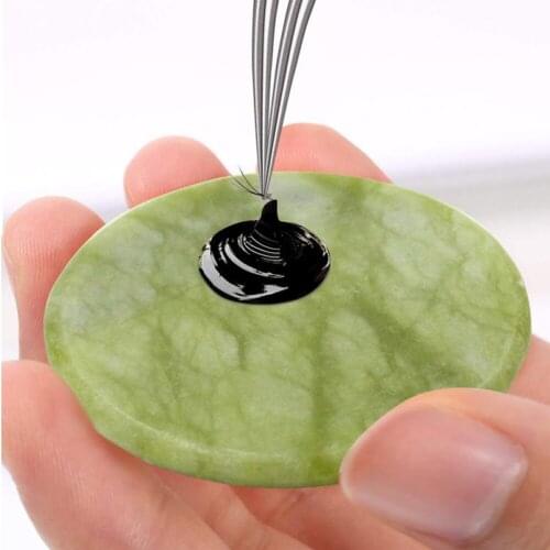 Mini Eyelashes Extensions Jade Stone Dropshipping Green Delicate Durable Useful False Eye Lashes Glue Pad Holder Makeup Tools