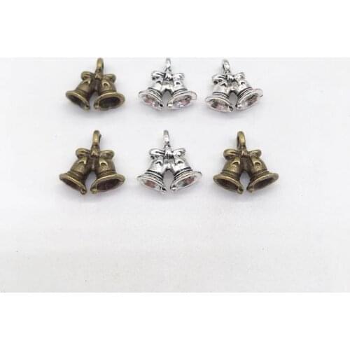 Fashion 10 pcs zinc alloy christmas bell charms fit DIY handmade necklace earring bracelet charms Jewelry Making