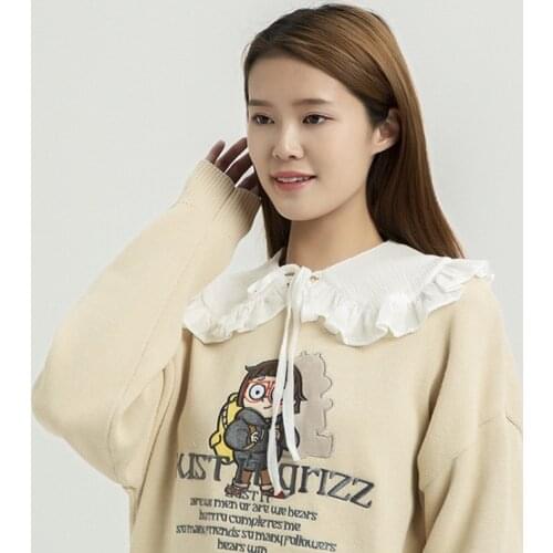 White Shawl Doll Fake Collar Female Ruffled Trim Detachable Half Shirt Scarf XX9D