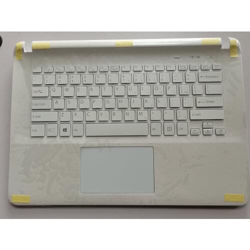 New for Sony SVF144 SVF1441V6CP SVF1441V6CW SVF144B1EU SVF144B1ET palmrest laptop English US keyboard no backlit white