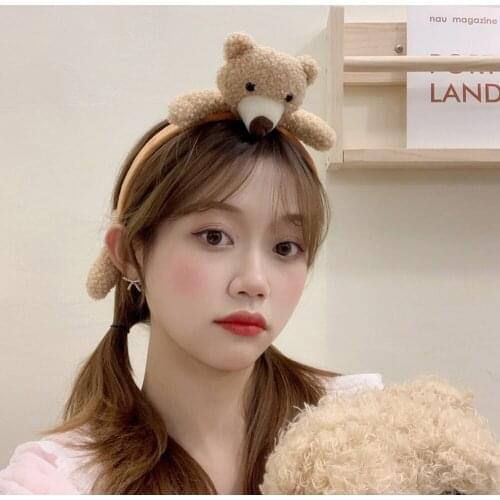 Cute Rabbit Bear Girls Headhoop Winter Hair Tie Headwear Women Hair Band Wash Makeup Hairbands Hair Accessoreis