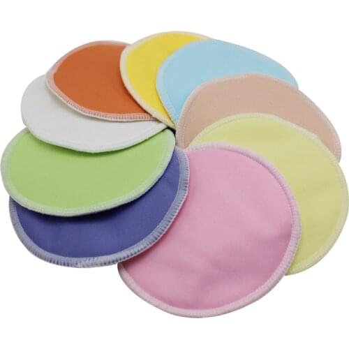 Plain Color Bamboo Nursing Pad Reusable Ultra Soft Breast Pads 4 Layers Waterproof Nursing Pads