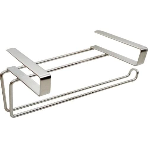 Stainless Steel Kitchen Bathroom Organizer Storage Shelf Multi-functional Hanging Hook Shelves For Towel Drainer Holder