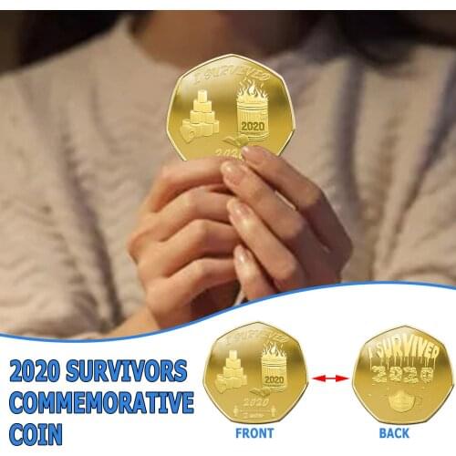 'I Survived 2020' Commemorative Coin Double-Sided Commemorative Coin GiftS 2020 Survivors Memorial Lucky Survived monedas FN60
