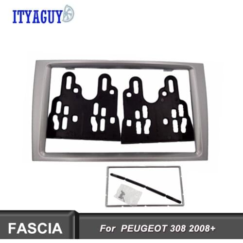 Stereo Fascia Fit For PEUGEOT 308 2008+ 2Din DVD Radio Fascia Frame Dashboard Panel Mount Installation Adapter Trim Kit