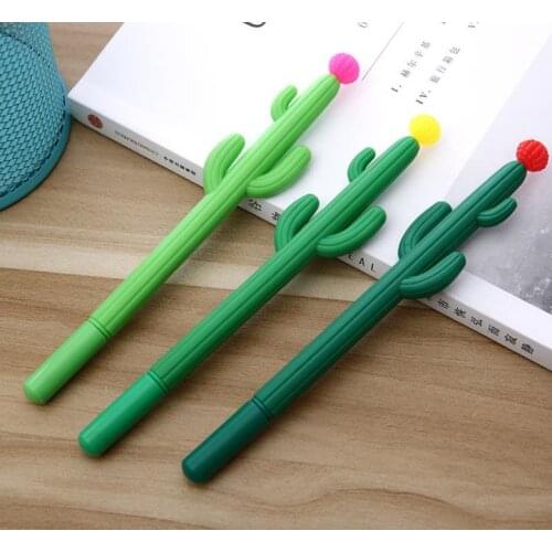Cactus Ballpoint Black 0.5mm Gel Ink Rollerball Pens School Office Writing Pen Student Kid Prizes Birthday XAMS party Favors
